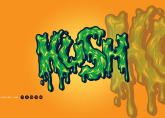 Kush Typeface Melting vector illustrations