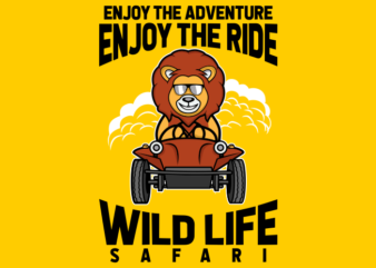 LION SAFARI t shirt vector graphic