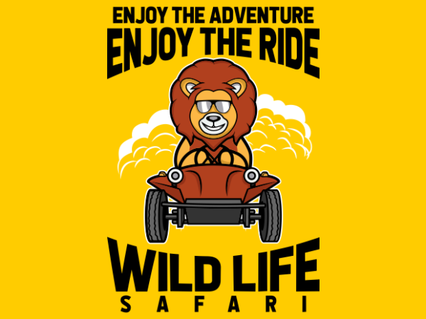 Lion safari t shirt vector graphic