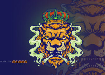 Lion King Weed Smoke Cannabis Mascot