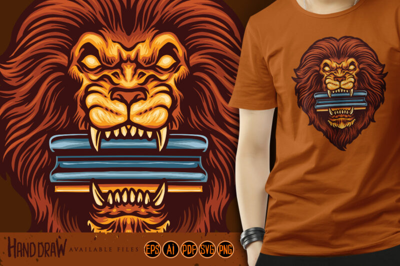 Lion head bite squeegee for screen printing mascot logo