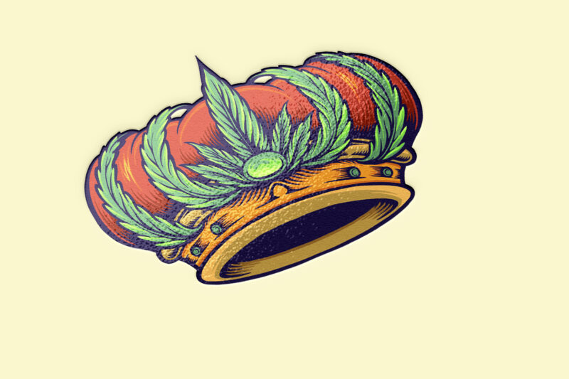 King Kush Logo Isolated Cannabis Crown