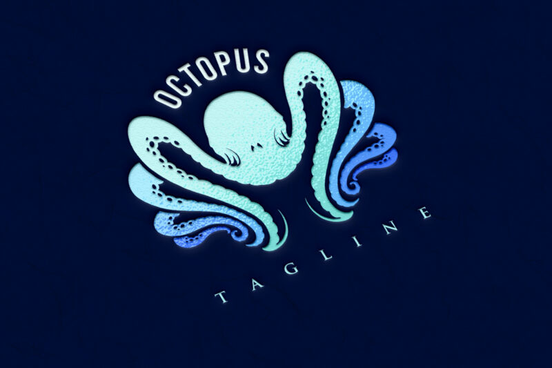 Modern Octopus Silhouette Modern Logo