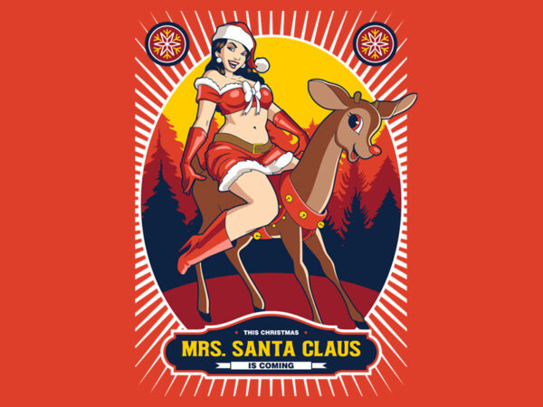 Mrs santa claus t shirt designs for sale