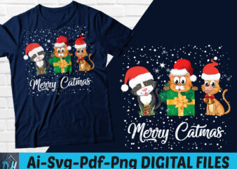 Merry Catmas t-shirt design, Merry catmas svg, Merry catmas png, Merry Christmas shirt, Christmas tshirt, Unisex Merry Catmas t shirt, Cat Lovers Merry Christmas t shirt, Funny Christmas tshirt, Christmas