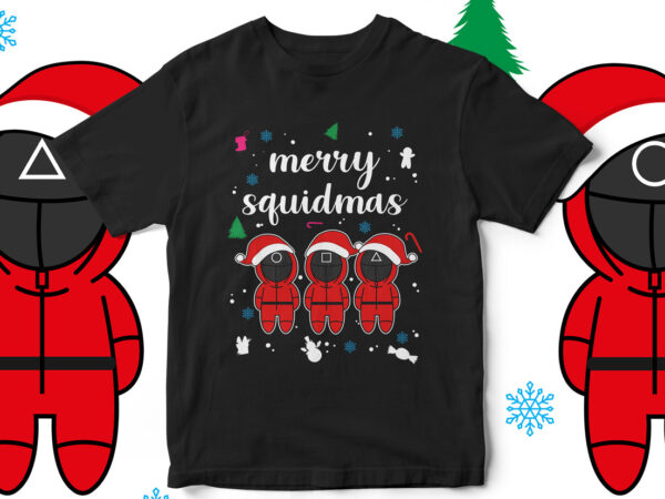 Merry squidmas, squid games, squid game vector t-shirt design, squid game t-shirt design