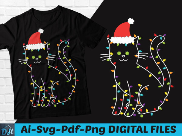 Cat christmas light funny, cat lover christmas shirt, christmas svg, christmas tree lights, merry christmas dress shirt, my funny christmas cat shirt, christmas cat funny shirt