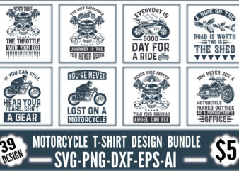 Motorcycle T-shirt Design Bundle