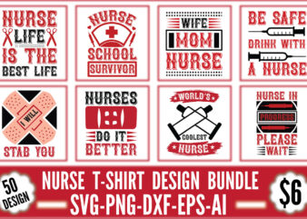 Nurse T-shirt Design Bundle