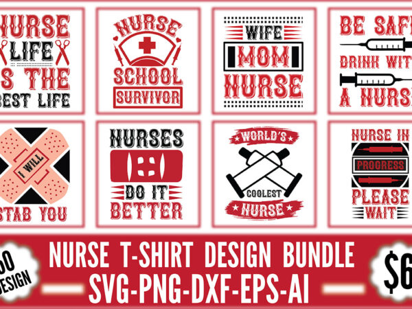 Nurse t-shirt design bundle