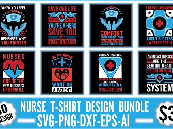 Nurse t-shirt design bundle