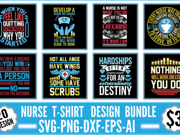 Nurse t-shirt design bundle