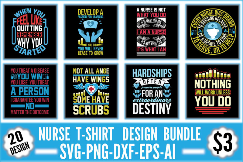 Nurse T-shirt Design Bundle