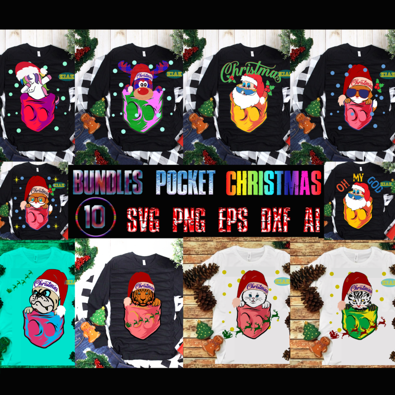 Pocket Christmas SVG 10 Bundles, Animals Svg, Animals vector, Animals Christmas, 10 Pocket Christmas Animals Bundles tshirt designs, Christmas Pocket Bundle, Bundle Pocket Christmas, Bundles Pocket Christmas, Bundle Pocket, Bundles