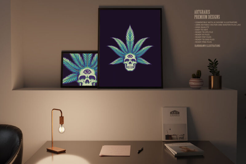 cannabis leaves skull pot Marijuana Weed