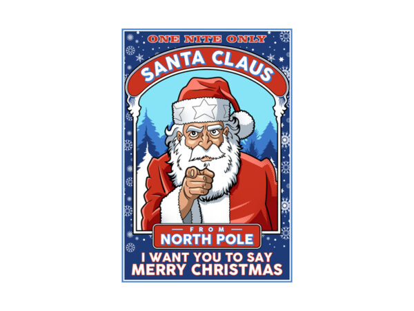 Santa claus from north pole t shirt template vector