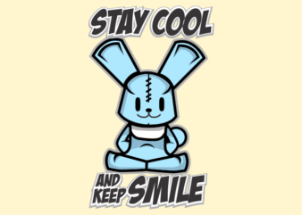 STAY COOL RABBIT t shirt template vector