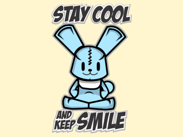 Stay cool rabbit t shirt template vector