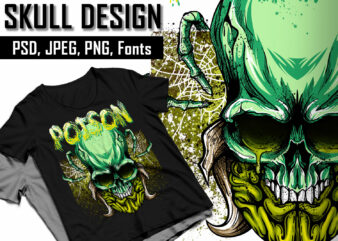 Skull design 2 – psd, png, jpeg, font- 90% off