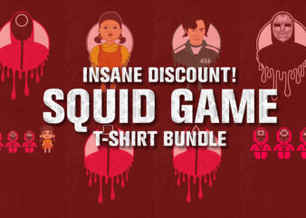Squid Game, T-Shirt Bundle, Korean Drama, FREE MOCKUPS