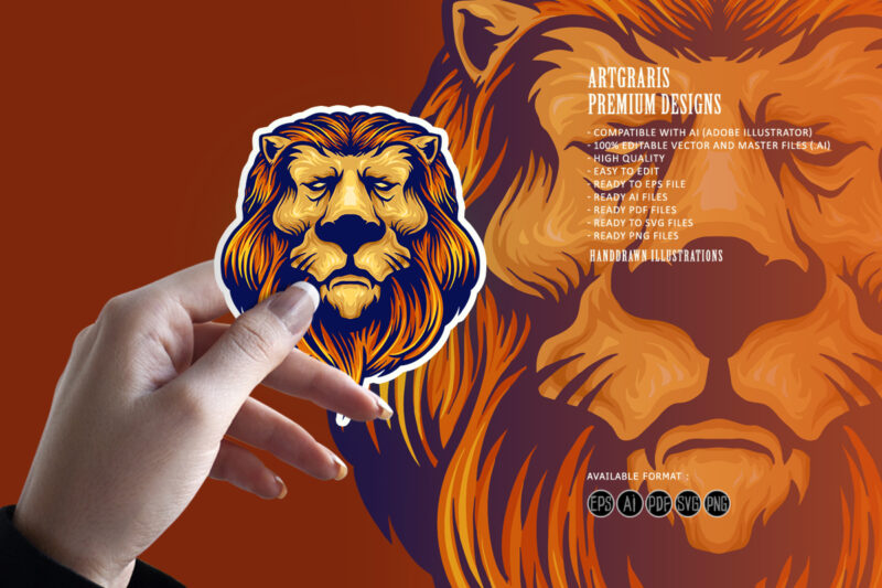 Cool Head Lion Logo Mascot ClipArt