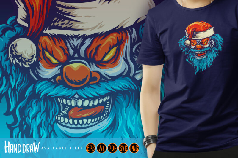 Angry Clown Santa Hat Illustrations