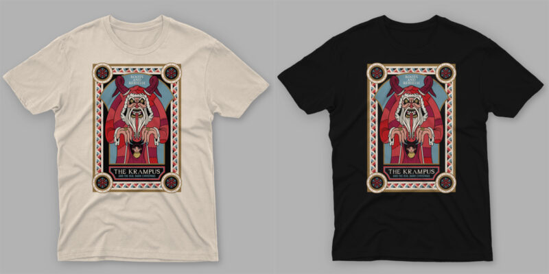 t-shirt vector BEST EVER CHRISTMAS BUNDLE - Santa VS Krampus
