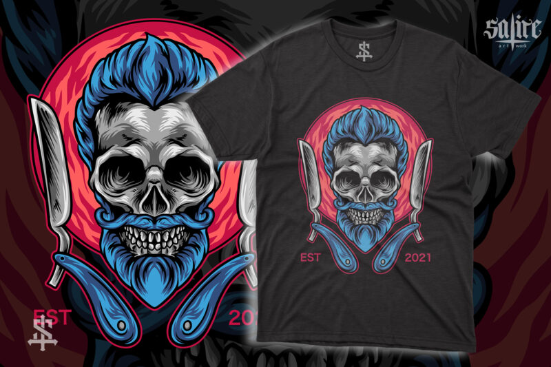 Barber Skull Mascot