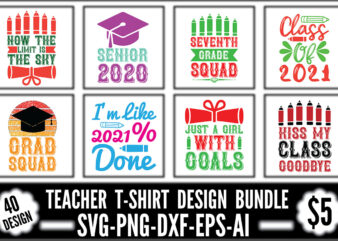 Teacher T-shirt Design Bundle
