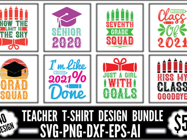 Teacher t-shirt design bundle