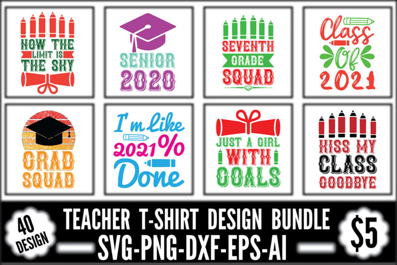 Teacher T-shirt Design Bundle