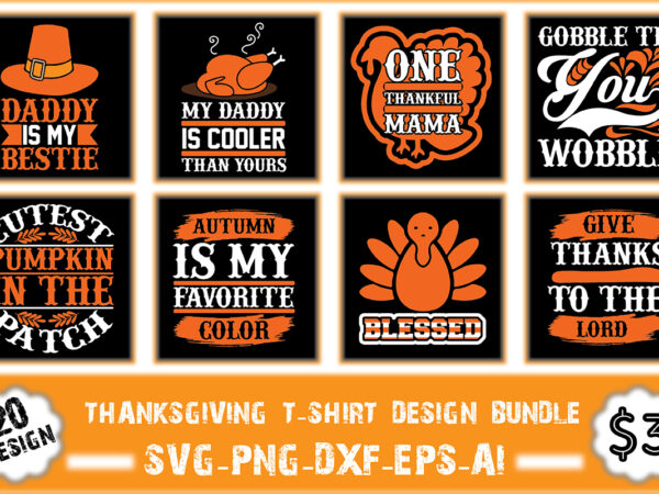 Thanksgiving t-shirt design bundle