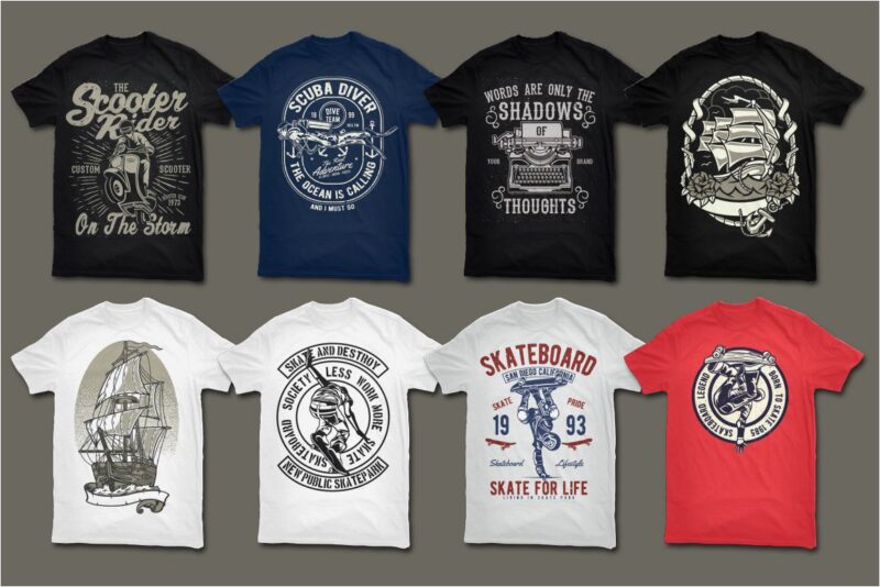 t-shirt vector 500 Tshirt Designs BUNDLE