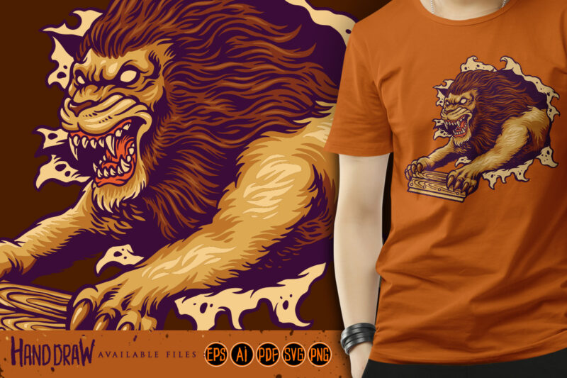 The Wild Lion Squeegee Screen Printing Mascot