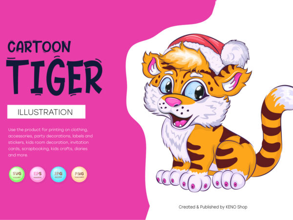 Tiger cartoon vector art.