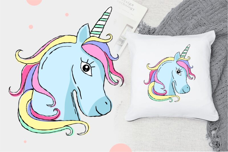 Unicorn illustrations clipart bundle