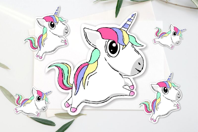 Unicorn illustrations clipart bundle
