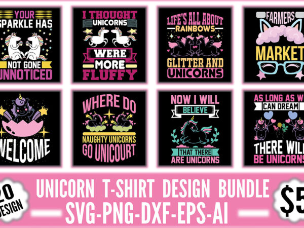 Unicorn t-shirt design bundle