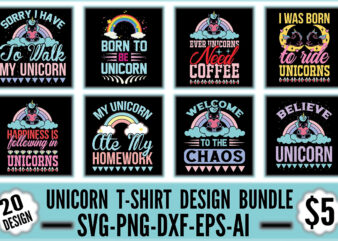 Unicorn T-shirt Design Bundle