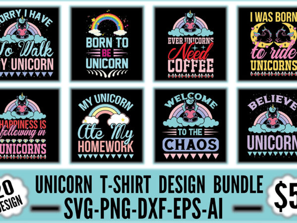 Unicorn t-shirt design bundle Unicorn t-shirt design bundle