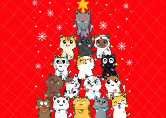 Christmas Cat Png, Christmas Tree Cat Png, Catmas Xmas Png, Tree Cat Png, Christmas Cat Png t shirt vector file