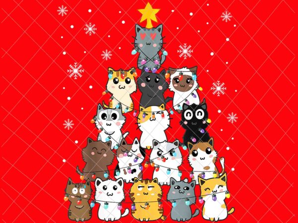 Christmas cat png, christmas tree cat png, catmas xmas png, tree cat png, christmas cat png t shirt vector file