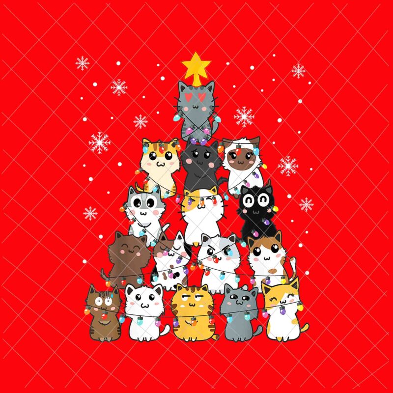 Christmas Cat Png, Christmas Tree Cat Png, Catmas Xmas Png, Tree Cat Png, Christmas Cat Png