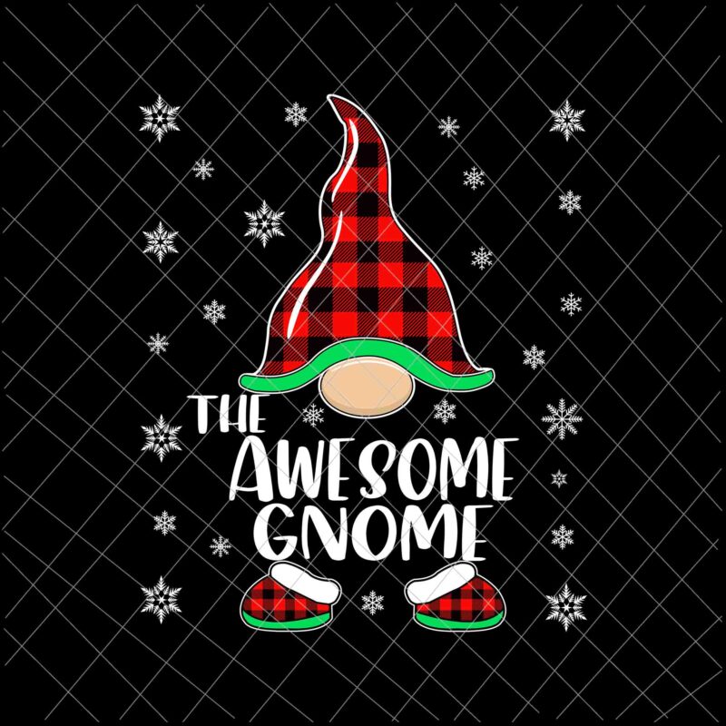 The Awesome Gnome Svg, Gnome Buffalo Plaid Christmas Svg, Christmas Gnomies Svg, Christmas Gnome Svg