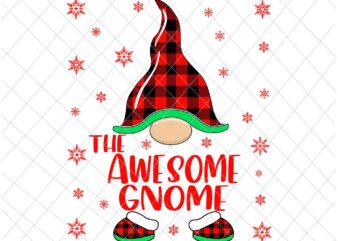 The Awesome Gnome Svg, Gnome Buffalo Plaid Christmas Svg, Christmas Gnomies Svg, Christmas Gnome Svg t shirt designs for sale