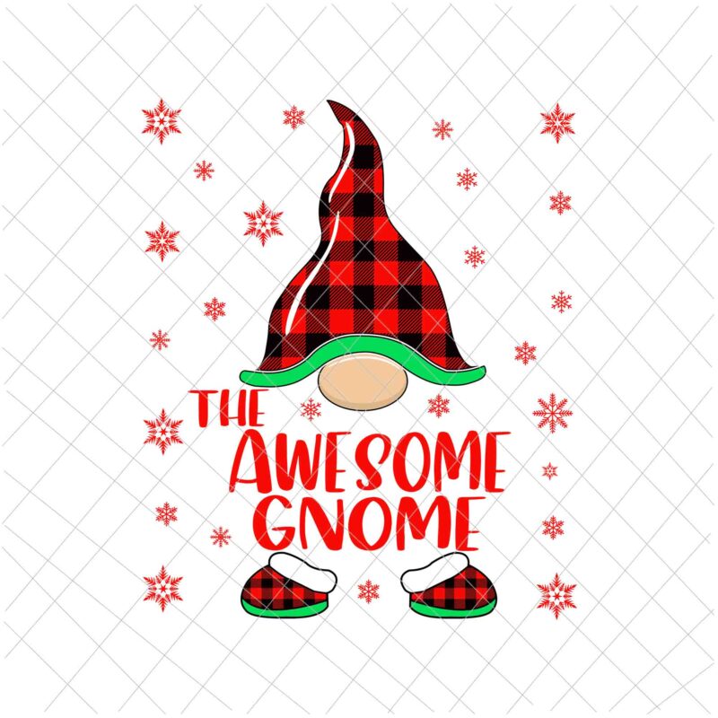 The Awesome Gnome Svg, Gnome Buffalo Plaid Christmas Svg, Christmas Gnomies Svg, Christmas Gnome Svg