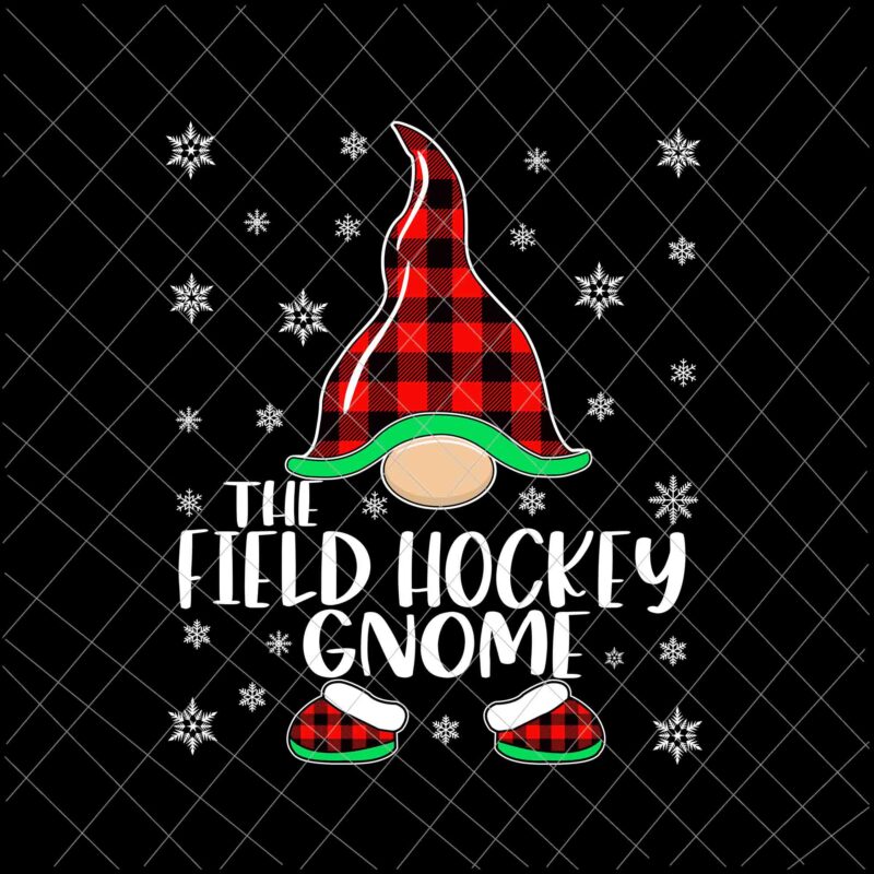 The Field Hockey Gnome Svg, Gnome Buffalo Plaid Christmas Svg, Christmas Gnomies Svg, Christmas Gnome Svg