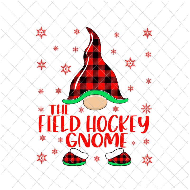 The Field Hockey Gnome Svg, Gnome Buffalo Plaid Christmas Svg, Christmas Gnomies Svg, Christmas Gnome Svg