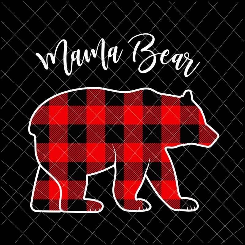 Mama Bear Svg, Bear Buffalo Plaid Xmas Svg, Funny Family Christmas Svg, Mama Bear Christmas Svg