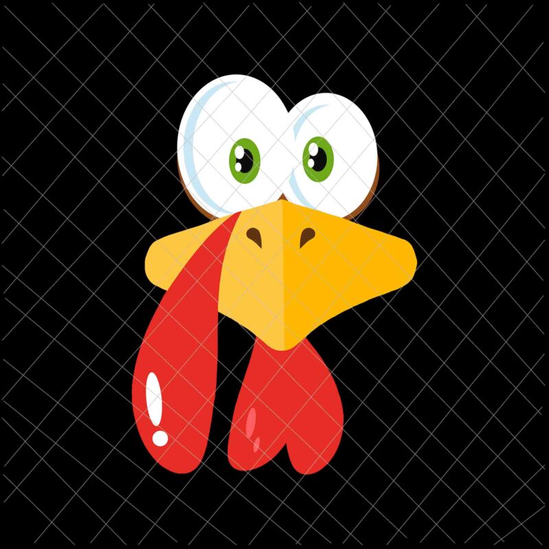 Turkey Face Cute Svg, Turkey Face Thanksgiving Svg, Turkey Funny Svg, Turkey Cutes Face Svg